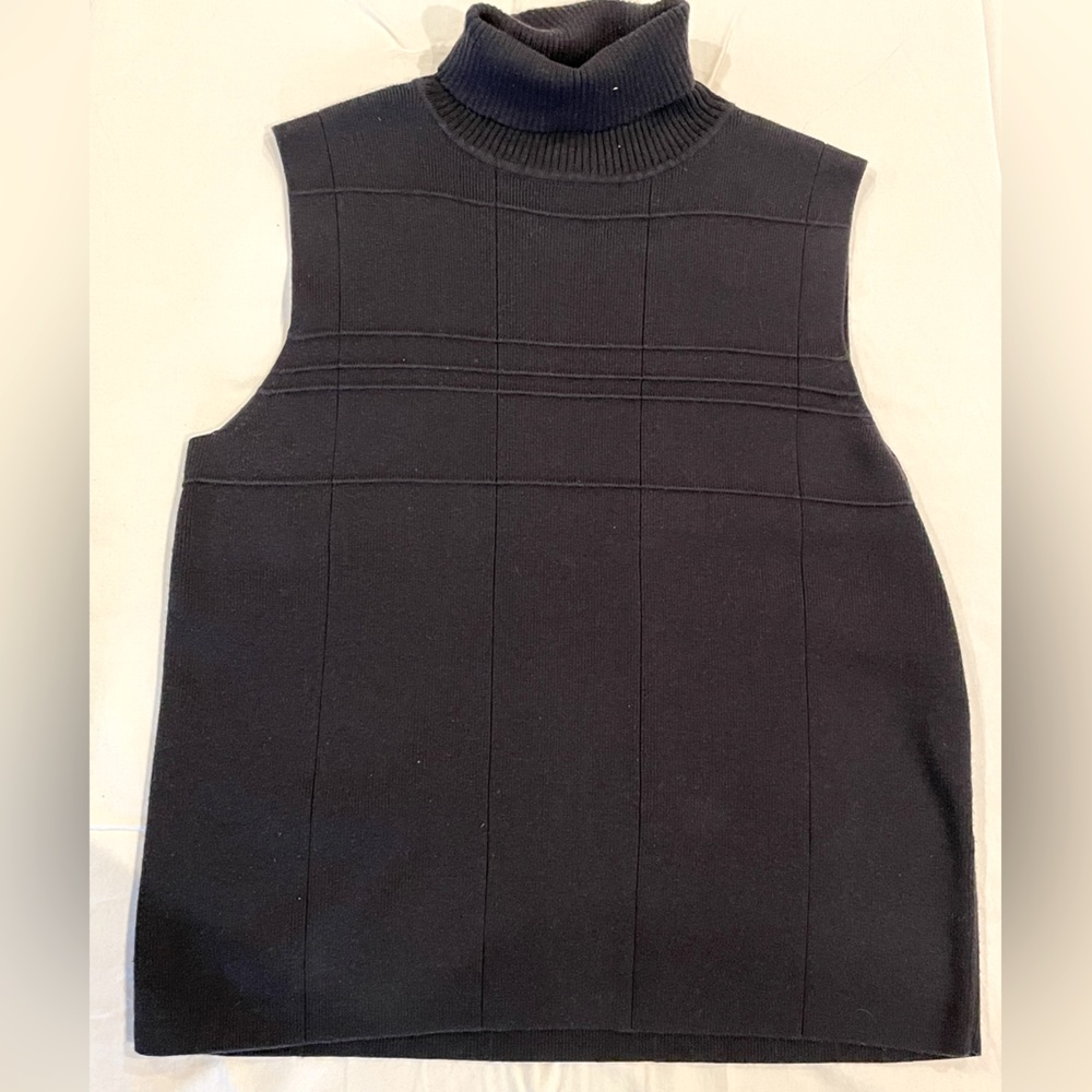 Christoper & Banks Sleevless Sweater Top Womens M Black Casual